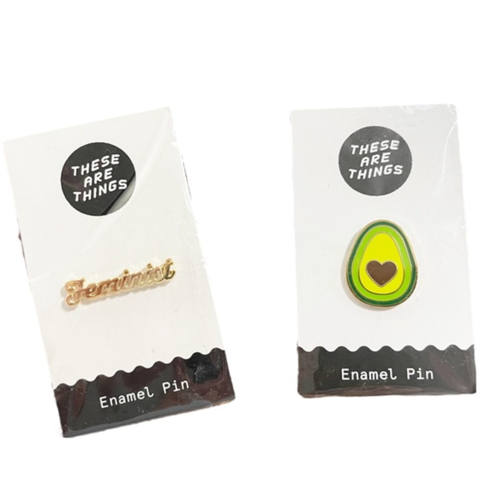 NWT These Are Things‎ Feminist and Avocado Enamel Pins
